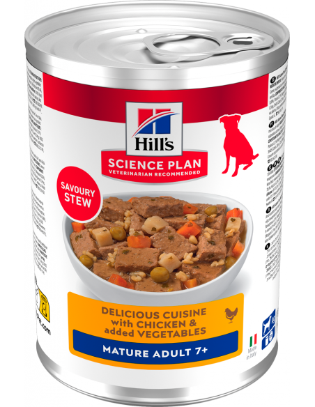Hill`s Science Plan Dog Mature Adult +7 Estofat Pollastre i Verdures