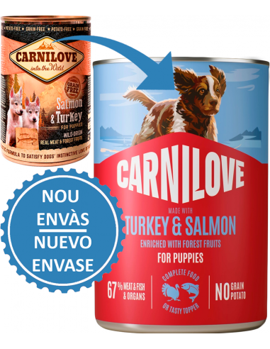 Carnilove Dog Puppy Gall D'indi i Salmó Paté 400 gr